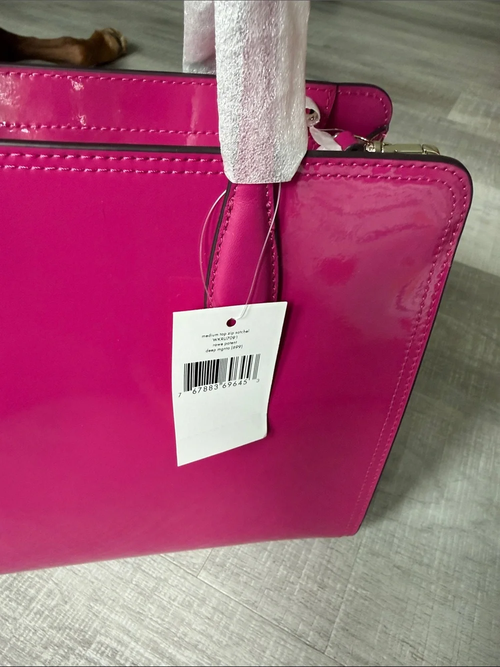kate spade deep magenta Leather Tote with Tassels